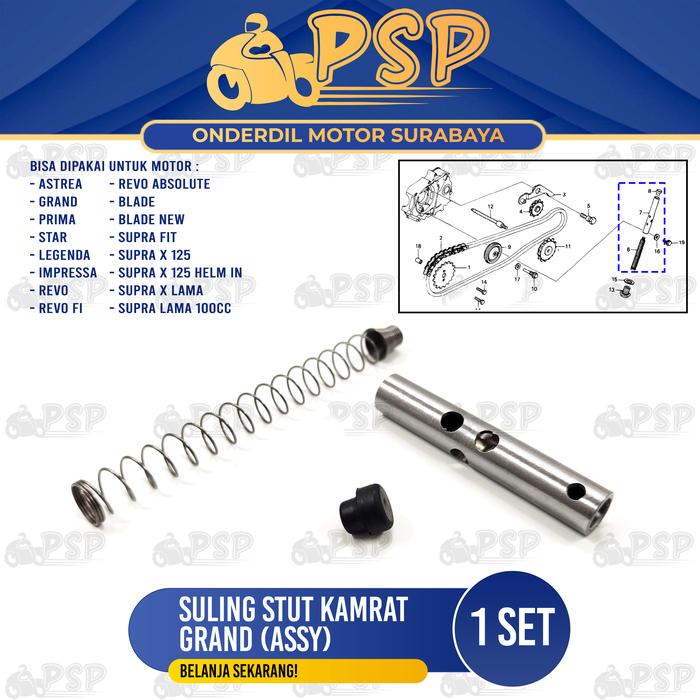 Gambar Suling Stut Kamrat Grand Assy - Sulingan Rantai Kamprat Tensioner Honda Astrea Legenda Prima Supra - Not Specified dari PSP Onderdil Motor undefined Tokopedia