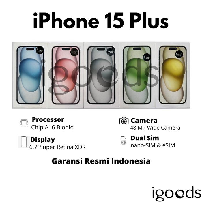 Gambar iPhone 15 Plus Garansi Resmi Indonesia - 128GB, Black dari iGoods Gadget undefined Tokopedia
