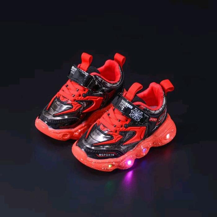 Gambar Xpi - Sepatu Anak Laki Laki LED Premium Motif Spiderman /Sepatu Anak Cowok Fashion/Sepatu Sneakers Anak Laki Laki Casual dengan Lampu LED - Merah, 21 dari Supono Store99 undefined Tokopedia