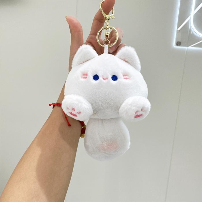 Gambar Gantungan Kunci Boneka Lucu Kreatif Korea Gantungan Kunci Kucing Berekor Besar Akan Membuat Suara Hadiah - Putih dari Suning Wave undefined Tokopedia