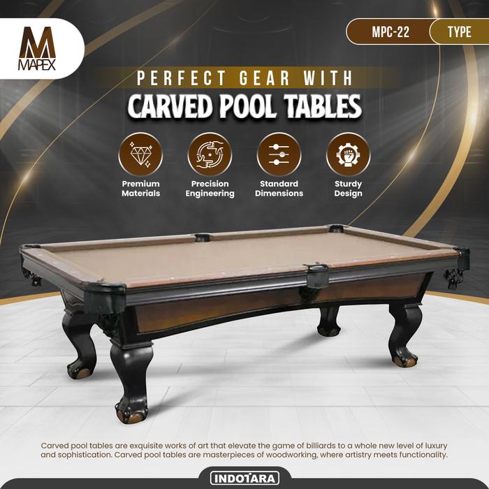 Gambar Meja Billiard Klasik MAPEX Pool Carved Table 9 ft MPC-22 - Meja Bilyar / Meja Biliar dari PT. Indotara Persada undefined Tokopedia