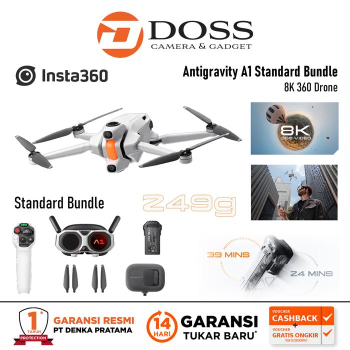 Gambar Insta360 Antigravity A1 Drone 360 8K UltraHD Invisible Drone A1 - Standard Bundle dari DOSS Camera & Gadget undefined Tokopedia