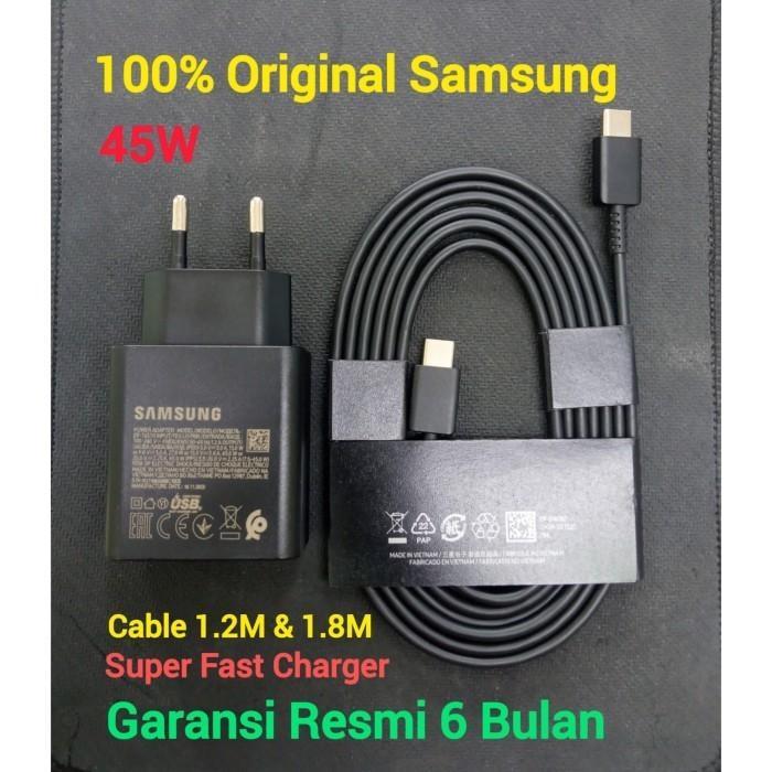 Gambar Samsung Charger 45W Galaxy S24 Ultra S24+ S24 FE Super Fast Charger Data Cable USB C to Type-C 1.2M 1.8M Original 100% Adapter Kabel - 45W + Kabel 1.8M dari Distributor Aksesoris GadGet undefined Tokopedia
