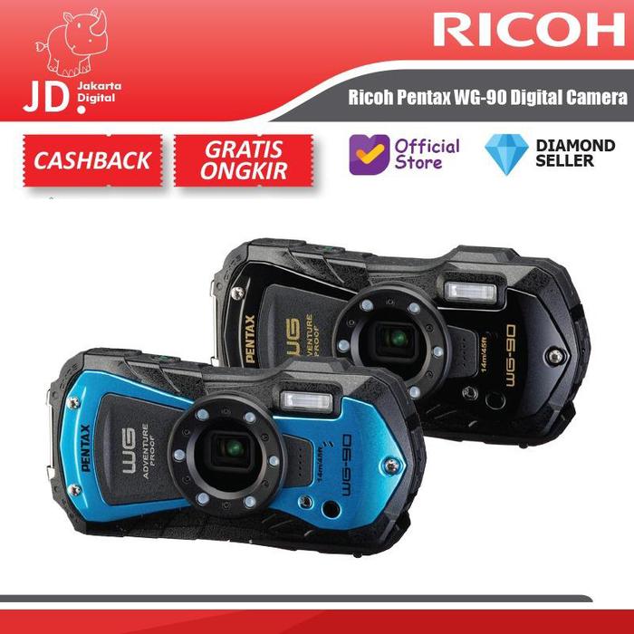Gambar Ricoh Pentax WG-90 Digital Camera Underwater Ricoh WG90 / WG 90 - STANDARD, BLACK dari Jakarta Digital 8 undefined Tokopedia