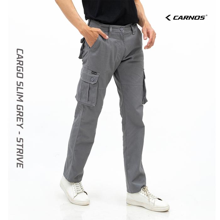 Gambar Carnos Strive Celana Cargo Panjang Pria Slimfit - Abu Muda, S dari Carnos Jeans undefined Tokopedia