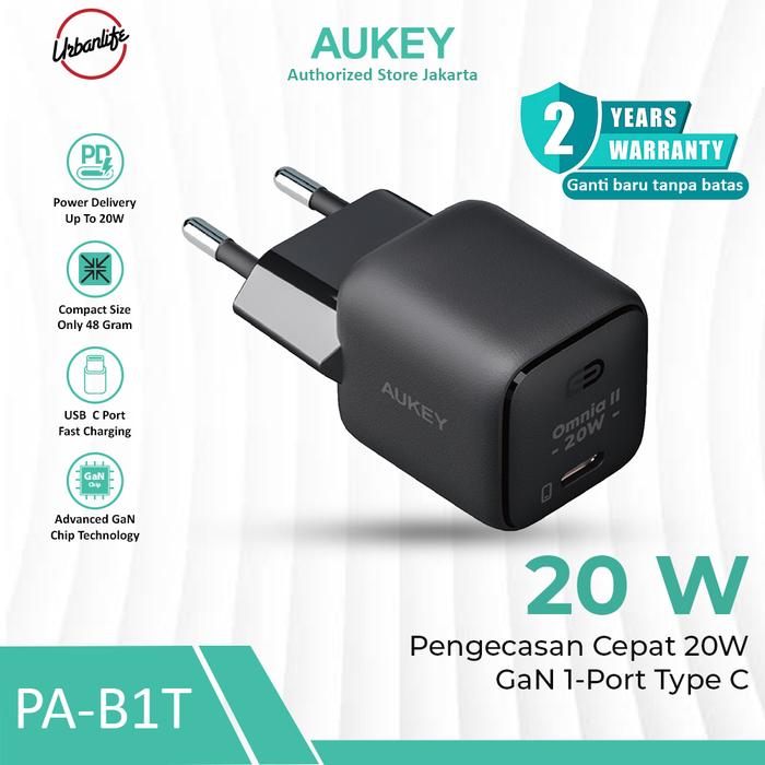 Gambar PHE Paket Hemat AUKEY CHARGER Kepala Charger 1 Port 20W USB Type C Pengecasan Cepat Fast Charging GaN PD 3.0 PA-B1T - Charger dari AUKEY AUTHORIZED STORE JAKARTA Kota Administrasi Jakarta Selatan Tokopedia