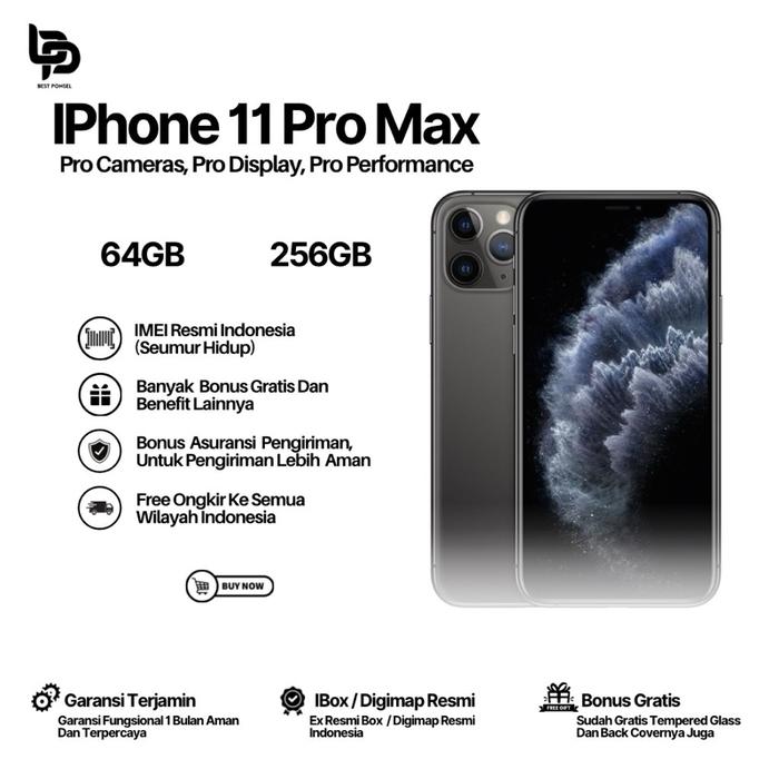 Gambar IPHONE 11 PRO MAX 64GB 256GB RESMI IBOX / DIGIMAP 100% ORIGINAL & BERGARANSI - 64GB, Second Resmi Indonesia dari BestPonsell undefined Tokopedia
