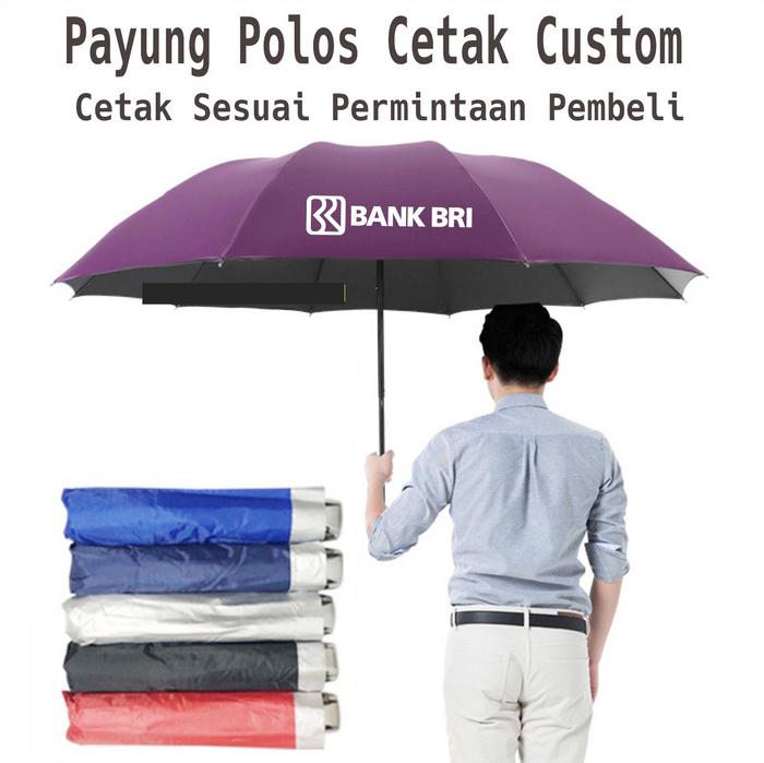 Gambar payung lipat promosi / payung lipat custom / payung custom grosir  payung lipat 3 anti angin lapis silver sablon 1 warna - promosi souvenir dari terang souvenir undefined Tokopedia
