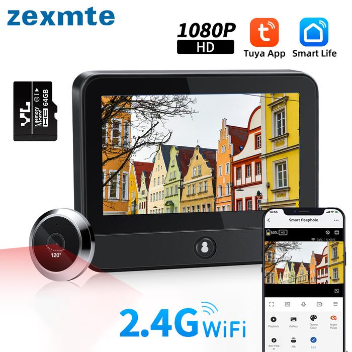 Jual Zexmte Tuya WiFi Radar Peephole Camera 1080P Smart