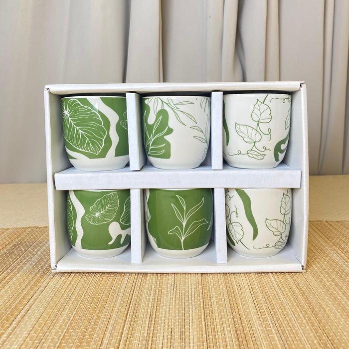 Gambar Gelas Keramik Ocha Flosage by Carramica - 6 pcs Ocha dari Carramica undefined Tokopedia