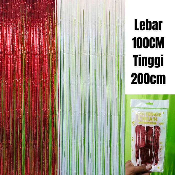 Gambar PRAGJA Accessories HUT RI Tirai Foil Merah Putih Rumbai merah putih Rawis rawis merah-putih lomba agustus Murah Meriah - TIRAI MP dari PRAGJA Official Store undefined Tokopedia