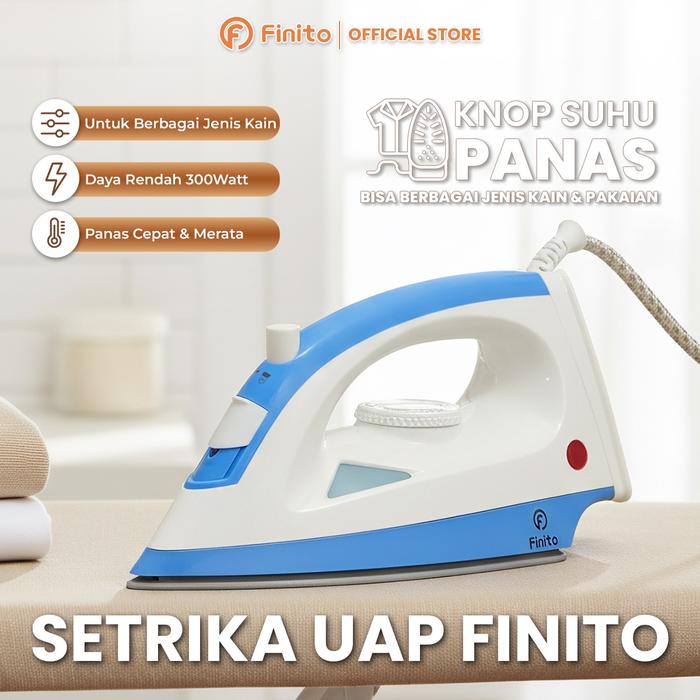 Gambar Setrika Uap Finito Low Watt Mesin Uap Pakaian Alas Teflon Anti Lengket Pengatur Suhu & Indikator Panas Ideal untuk Rumah Tangga dari FINITO ELEKTRONIK_NEW undefined Tokopedia