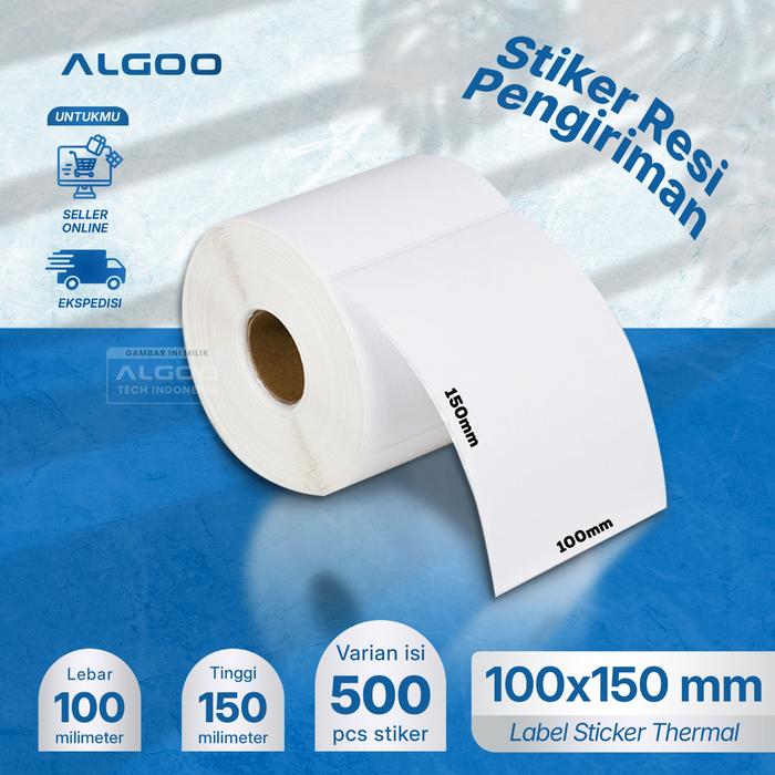 Gambar ALGOO Stiker Label Thermal Barcode 100x150 mm Resi Online Shop - 300 dari Algoo Tech Indonesia undefined 5 Tokopedia