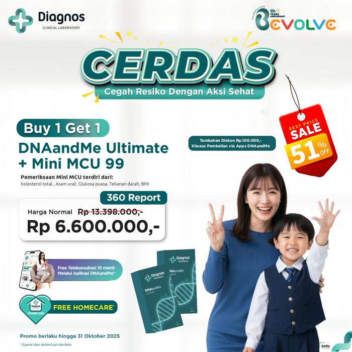Gambar BUY 1 GET 1 DNAandMe Ultimate + Mini MCU 99 dari Laboratorium Diagnos undefined Tokopedia
