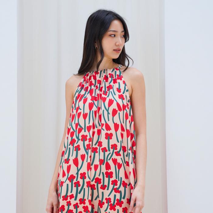 Gambar Dress Pantai Wanita Korean Style Tanpa Lengan Sleeveless Baju Pantai - Tulip dari Angelfashion.Luxe undefined Tokopedia