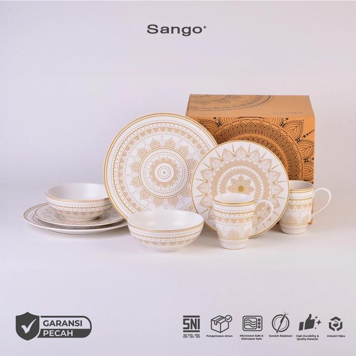 Promo SANGO Set Peralatan Makan Mandala White and Gold (Isi