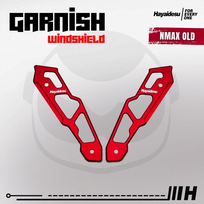 Gambar Hayaidesu Garnish Windshield NMAX OLD (2015-2019) - Full CNC Anodize - MERAH dari Hayaidesu Indonesia undefined Tokopedia