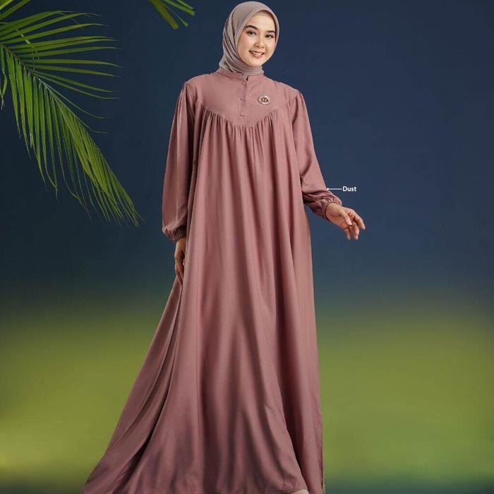 Gambar GAMIS NADHEERA LUXURY 2025 Series Terbaru Dress Lebaran - MEZZA DRESS DUSTY, 3XL dari Ethica Seply Ladiva undefined Tokopedia