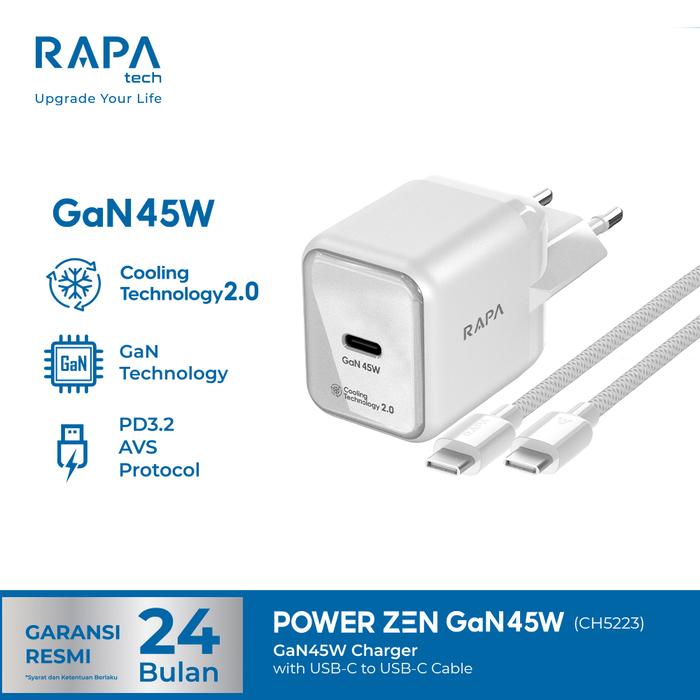 Promo [Charger iPhone 17] RAPAtech Loop GaN Fast Charger PD3.2 AVS 35W ...