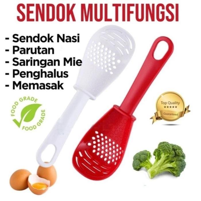 Gambar CENTONG SENDOK NASI CENTONG SERBAGUNA 6IN1 PARUTAN SARINGAN SENDOK MIE dari Senang Bahagia undefined Tokopedia