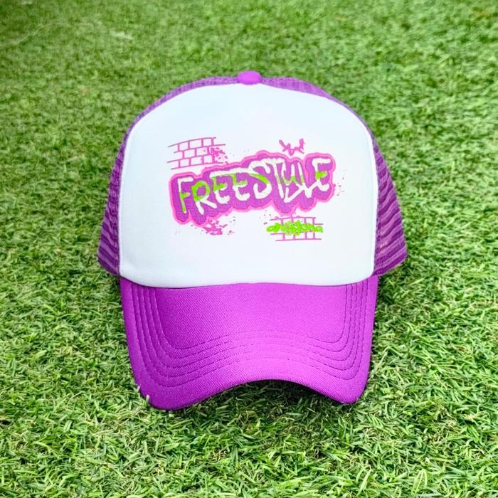 Gambar Anggona Apparel - Topi Jaring Putih Ungu - Freestyle Ungu dari Anggona Apparel undefined Tokopedia