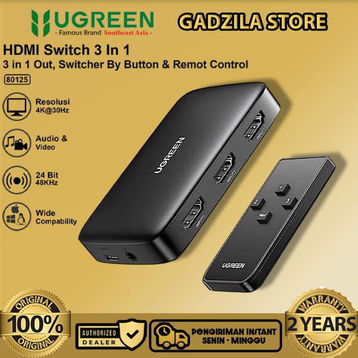 Gambar UGREEN HDMI Switcher Splitter 3 In 1 Out 4K/3D Audio & Video Display Switch With Remote Control For HDTV Monitor Proyektor - Switch 3 In 1 dari GADZILA STORE undefined Tokopedia
