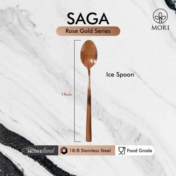 Gambar Saga Rose Gold Sendok Garpu Makan / Sendok Soup / Sendok Teh Sendok Garpu Kue / Steak Knife Pisau Steak / Sendok Garpu Emas - Ice Spoon dari Homeland Store undefined Tokopedia