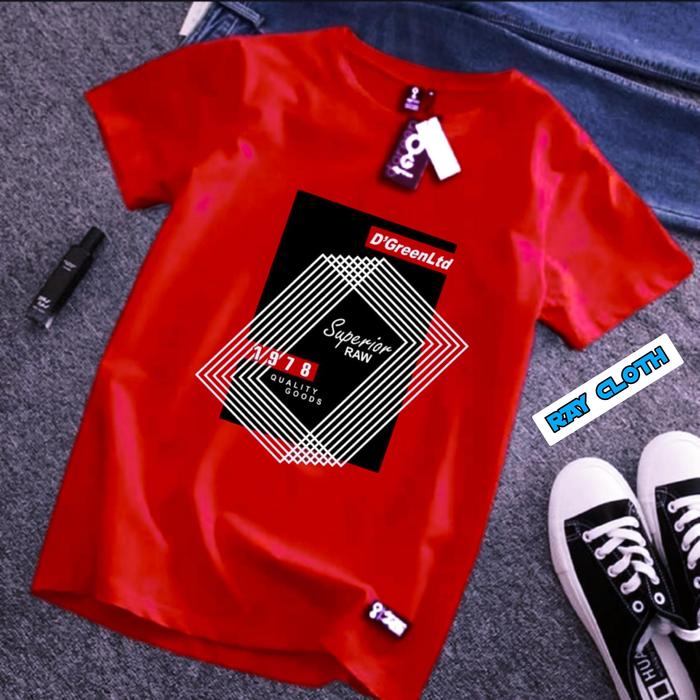 Gambar Kaos distro pria original/kaos greenlight original/kaos pria dewasa/kaos distro bandung/kaos ariel noah/baju kaos cowok terbaru 2024/Kaos distro pria wanita unisex Keren Combed Lembut Katun T-Shirt - Merah, M dari RAY CLOTH_NEW undefined Tokopedia