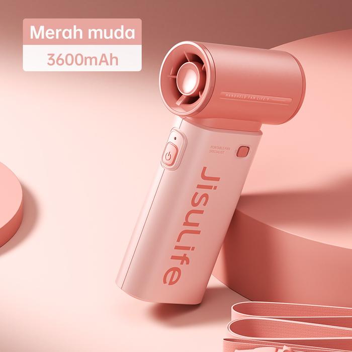 Gambar JISULIFE Handheld Fan Life9 Kipas Angin Mini Portable Pengumpul Angin Turbo 5000mAh Dengan Daya 5 Tingkat Pengaturan Angin Kencang yang Dapat Disesuaikan Alat Penurun Suhu Musim Panas - Merah muda(3600mAh) dari JisuLife Official Store undefined Tokopedia