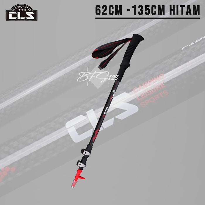 Gambar CLS Trekking Pole Carbon Fiber Telescopic Ultralight EVA Grip Handle Size 62-135 Cm Camping Outdoor tongkat hiking - Hitam dari Bfs123 undefined Tokopedia