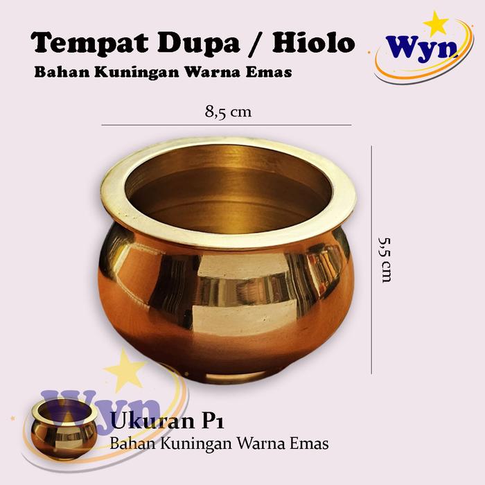 Gambar Tempat Bakar Dupa / Hiolo Kuningan Emas Polos - P1 dari Wynstar_NEW undefined Tokopedia