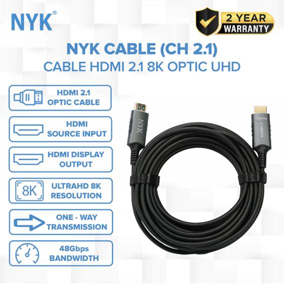 Gambar [ANTI-DELAY] NYK CABLE (CH 2.1) HDMI 2.1 8K OPTIC UHD - Active Optical Cable 20 Meter NON COD - HDMI 2.1 FIBER OPTIC 30M dari NYK Indonesia Kota Administrasi Jakarta Pusat Tokopedia