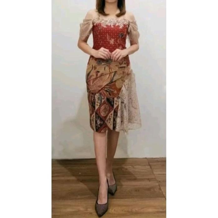 Gambar dress couple dres wedding dres batik Wanita Pesta Kondangan Baju Pasangan Gaun Keluarga Motif Sarimbit - dress, 4xl dari gallery nafis undefined 4 Tokopedia
