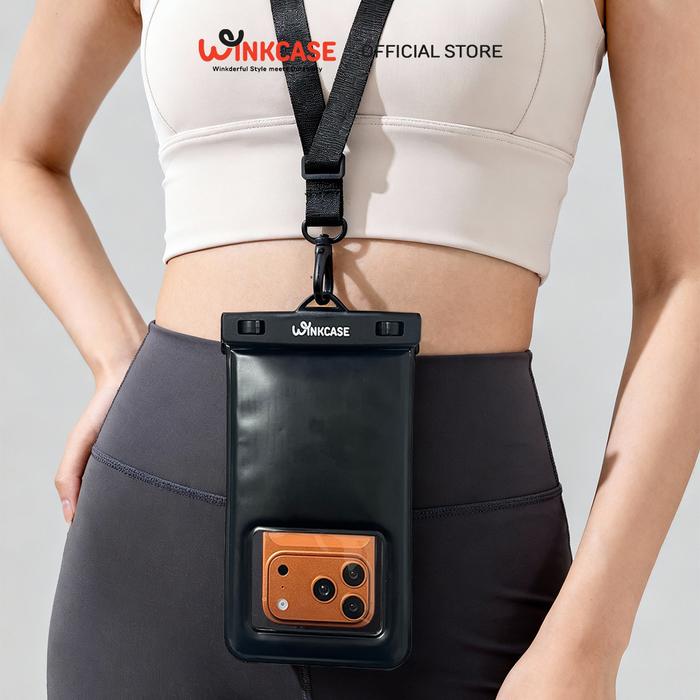 Gambar Winkcase Waterproof Phone Case Pouch Kantong Pelindung HP Anti Air Anti Bocor - Black dari Winkcase Store Kab. Tangerang Tokopedia