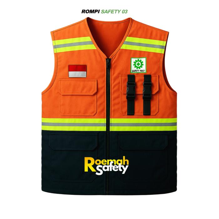 Jual Rompi Safety/Rompi Lapangan/Rompi Proyek/Rompi Tambang Pria Tebal ...
