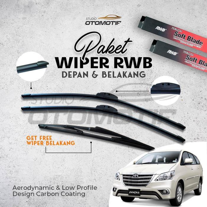 Gambar BUNDLING RWB SOFT WIPER INNOVA GRAND 2004-2015 DEPAN BELAKANG 3 PCS - RWB dari kopisri undefined Tokopedia