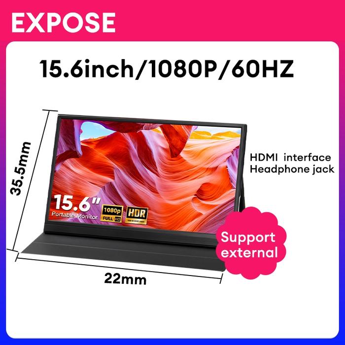 Gambar Portable monitors 15.6''&14'' Multi-function Portable Monitor 1920*1080P with Speaker - 15.6’‘ dari Expose Electronics Indonesia undefined Tokopedia
