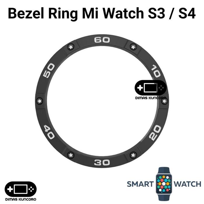 Gambar Bezel Ring Mi Watch S3 / S4 case cincin cover casing shell xiaomi Promo - Hitam Putih dari MixModa undefined Tokopedia