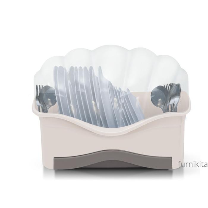 Gambar RAK PIRING PLASTIK ROVEGA SHELLA [ROVBOX] - ABU dari Furnikita undefined Tokopedia