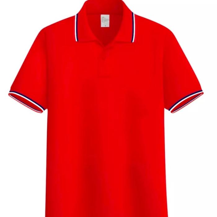 Gambar FIFTY PERCENTS - KAOS POLO 3List BERKERAH Pria & Wanita Lengan Pendek dengan varian 19 Warna Size M L XL XXL  BAHAN LACOS PIQUE - Merah, XL dari FIFTY PERCENTS_NEW undefined Tokopedia