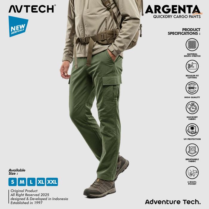 Gambar AVTECH - Celana Panjang Pria Wanita Santai Cargo Relax Pants Gunung Outdoor Hiking Lifestyle Quick Dry - ARGENTA - Hijau Army, S dari Avtech Adventure Technology undefined Tokopedia