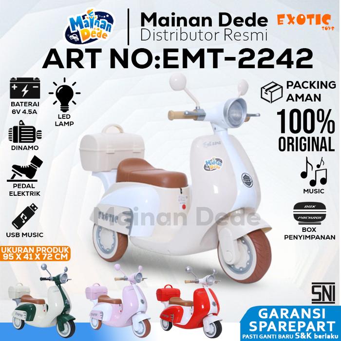 Gambar Mainan Motor Aki Anak SCOOPY PMB NUWA 113 MOTOR SCOOPY NW113 - EMT2242 KREAM, DUS BAWAAN dari Mainan Anak Dede undefined Tokopedia
