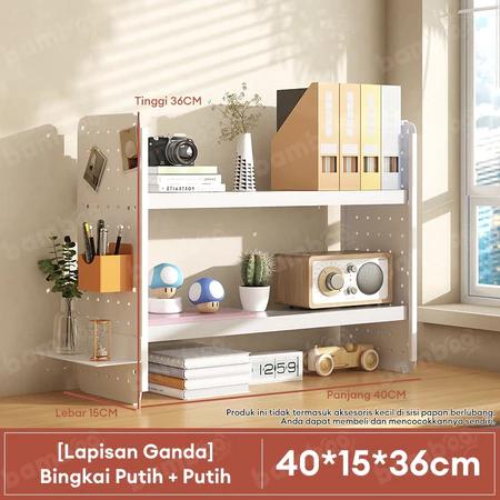 Gambar Rak Buku  Rak Buku Kayu Rak Buku Minimalis Rak Dapur Desktop Rak Buku Papan Lubang  Belajar Multi-Lapis 40*15*60CM meja Furniture - Putih 2L 40*15*36CM dari Key Life Mall undefined Tokopedia