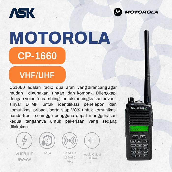Gambar Handy Talky CP1660 MOTOROLA / HT CP 1660 dari Artha Surya Kommunika undefined Tokopedia