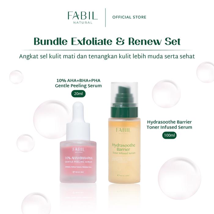 Gambar [Bundle 2] FABIL 10% AHA BHA PHA Gentle Peeling Serum + Hydrasoothe Barrier Toner Infused Serum dari Fabil Natural undefined Tokopedia