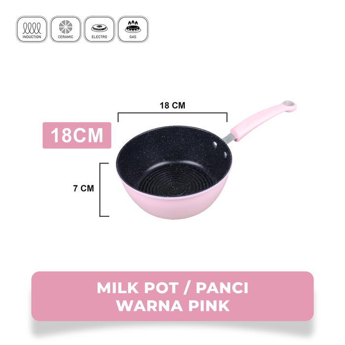 Gambar Panci Wajan Set 3pcs Wajan Penggorengan Set Anti Lengket - 18 cm Pink dari MADIA .id undefined Tokopedia