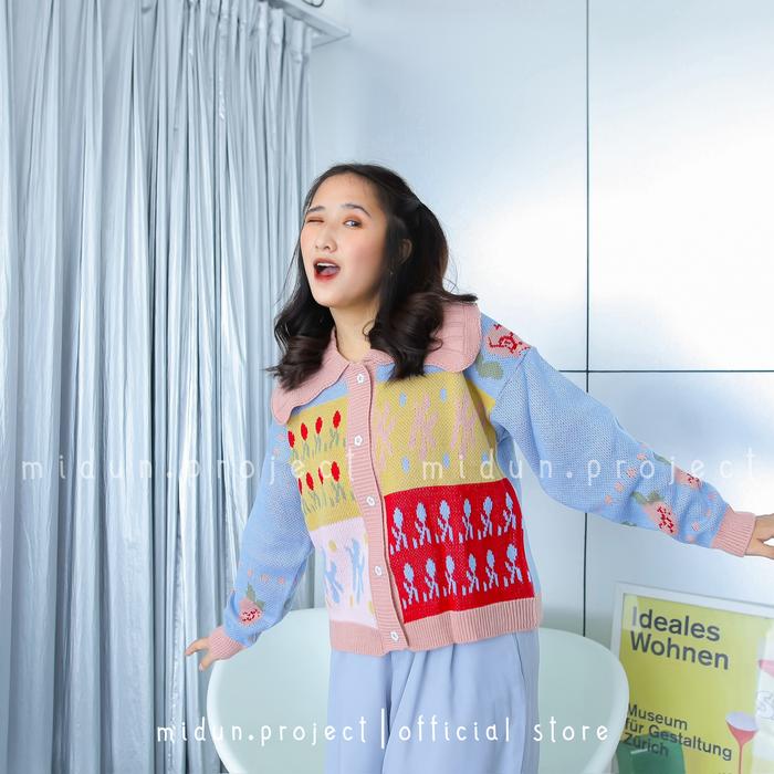 Gambar Midun.project - Naomy Crop Cardigan Rajut Wanita Korean Style Knitwear dari midun project undefined Tokopedia