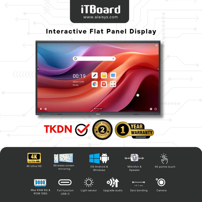 Jual iTBoard interactive flat panel display 86 Inch smartboard ...