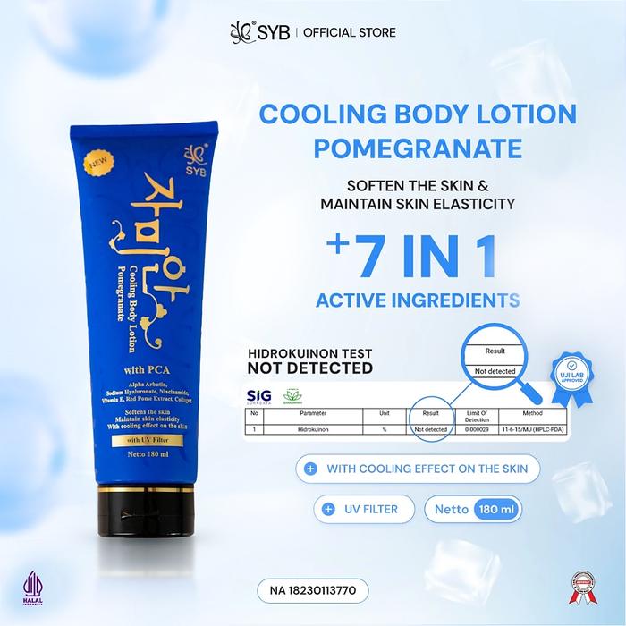 NEW SYB Pomegranate Moist Whitening Lotion dengan Collagen & Niacinamide 180ml [Perawatan Kulit Cerah dan Lembab]