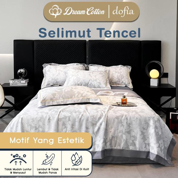 Gambar Dreamcotton Selimut Tencel Premium Motif Bunga Aesthetic, Selimut Dewasa Quilt Lembut & Mewah 150x200cm 200x230cm - Grey Flower, Double 200x230cm dari Dreamcotton undefined Tokopedia
